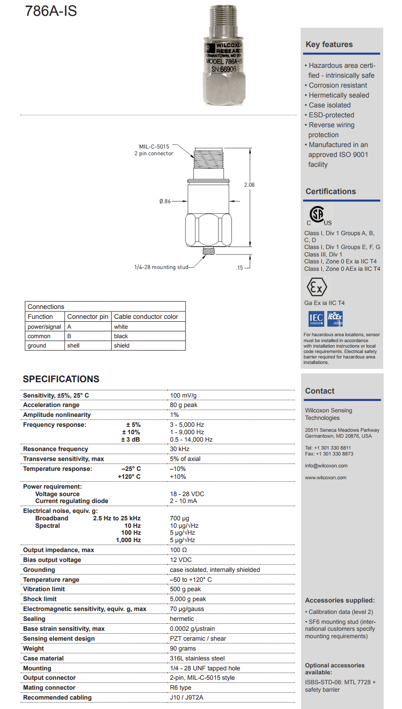 美捷特威爾康森通用加速度振動(dòng)計(jì)技術(shù)參數(shù)