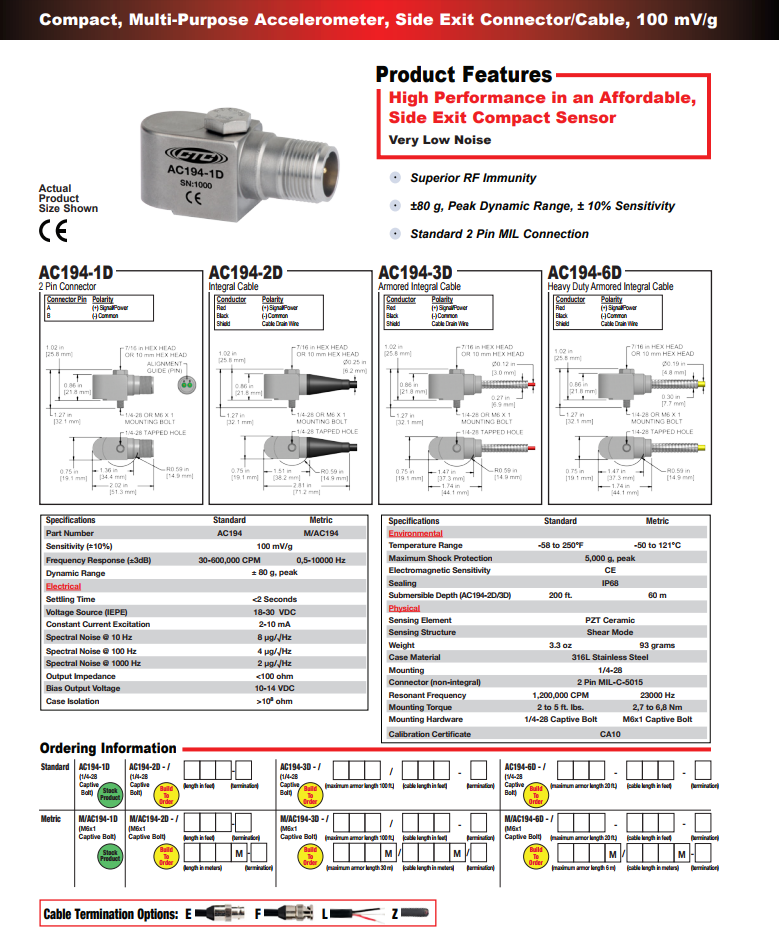 CTC緊湊型多功能加速度振動計(jì)AC194技術(shù)參數(shù)